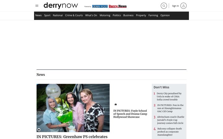 Screenshot of derrynow.com