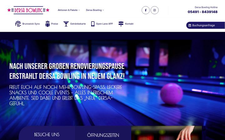 Skjermbilde av dersabowling.de