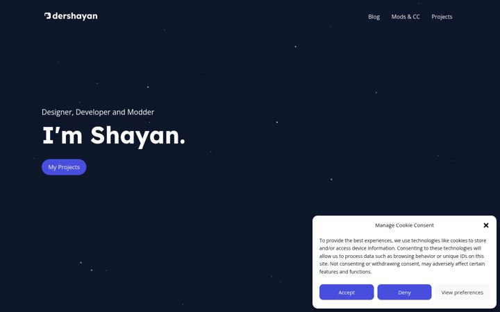 Screenshot of dershayan.de