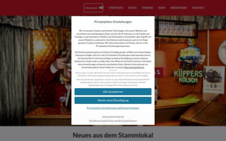 Skjámynd af dersitzungspraesident.de