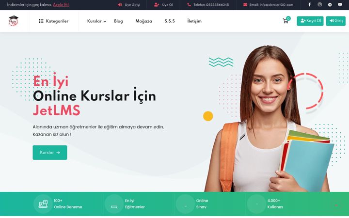 Screenshot of dersler100.com