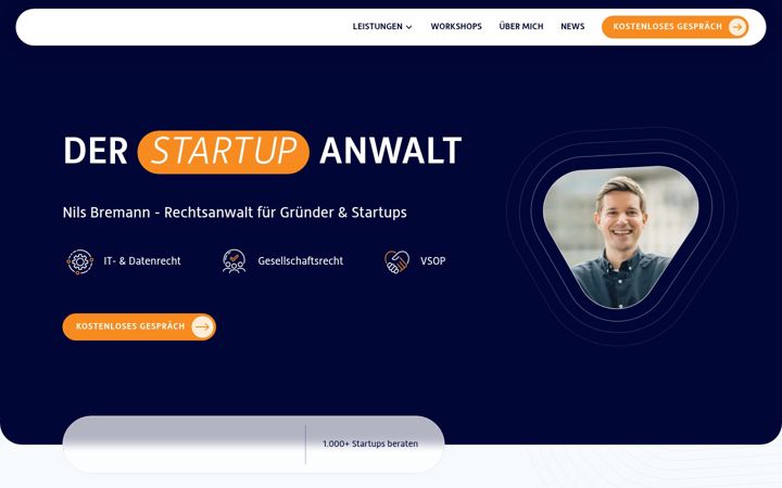 Screenshot of derstartupanwalt.de
