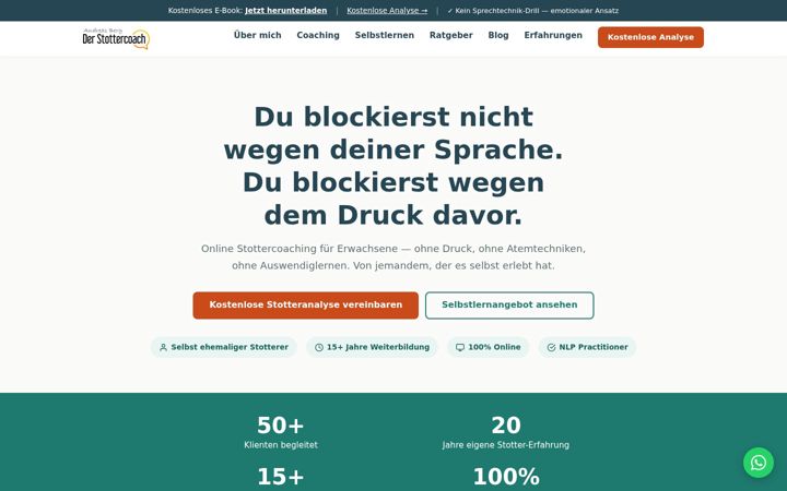 Screenshot of derstottercoach.de