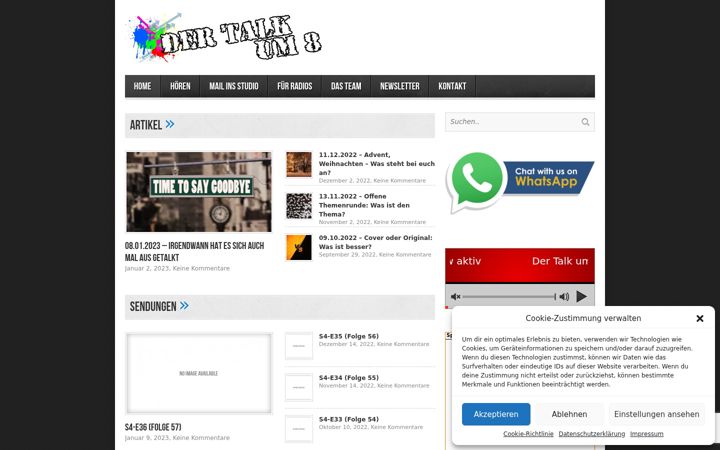 Screenshot stránky dertalkum8.de