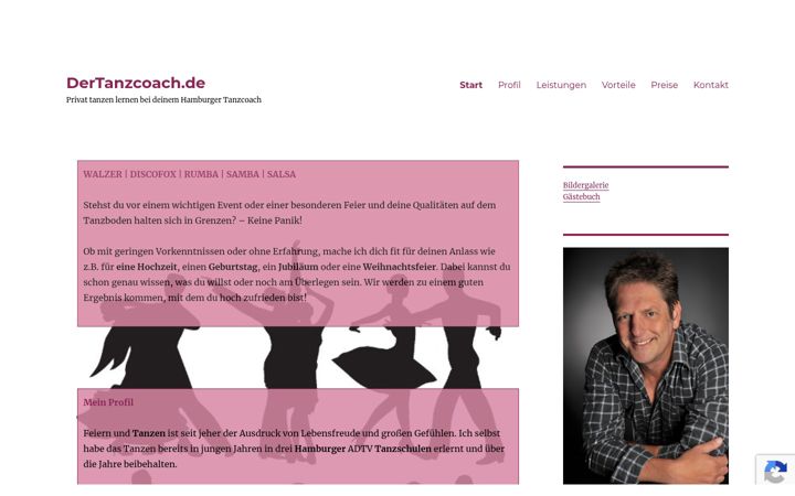 Screenshot stránky dertanzcoach.de