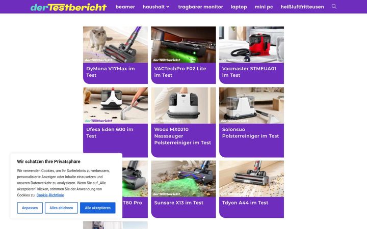 Screenshot of dertestbericht.com