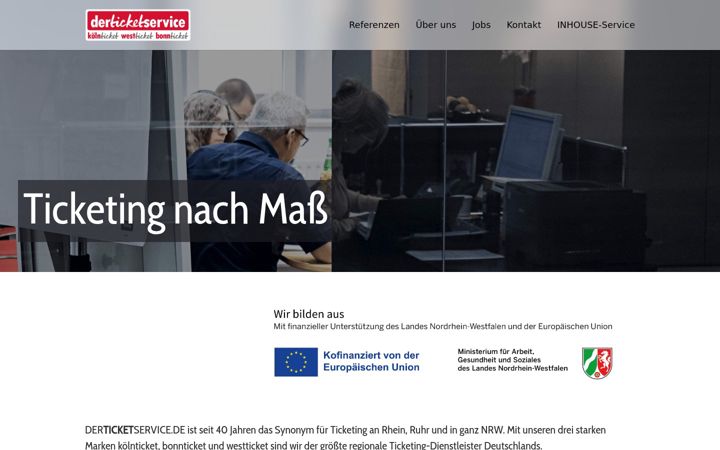 Screenshot stránky derticketservice.de