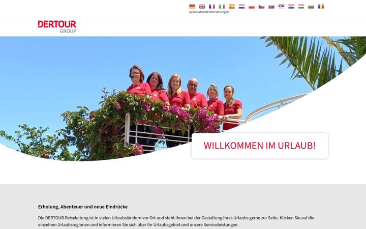 Screenshot of dertour-reiseleitung.com