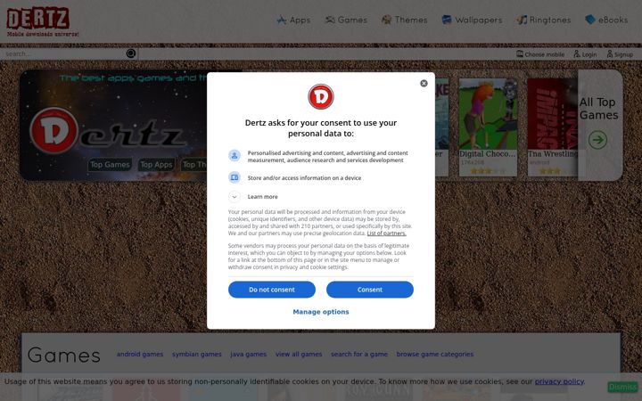 Screenshot of dertz.in