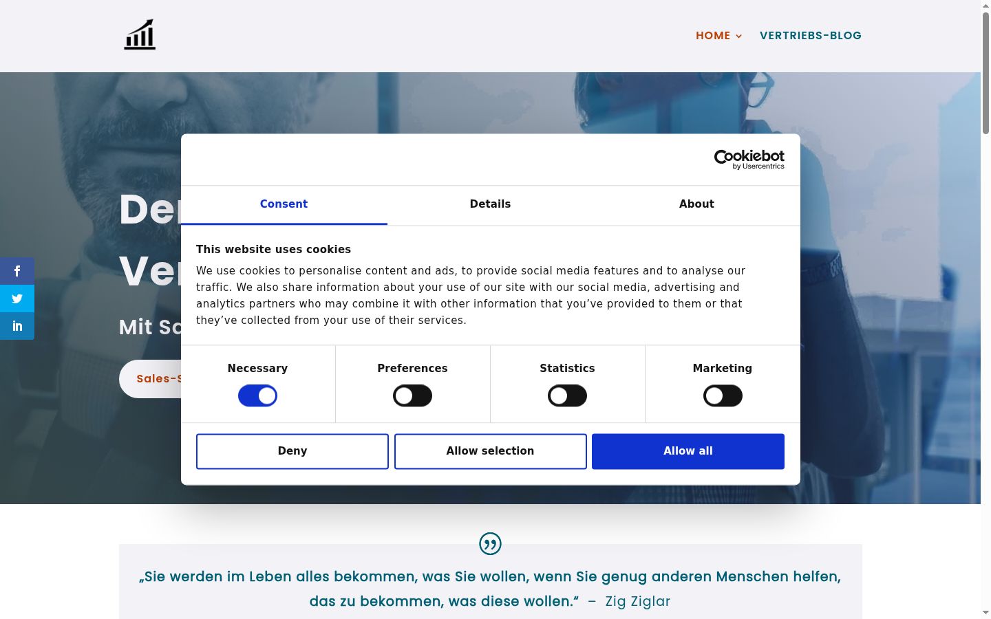 Capture d'écran de la bannière de consentement affichée avant toute interaction