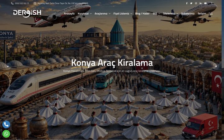 Screenshot of dervishotokiralama.com