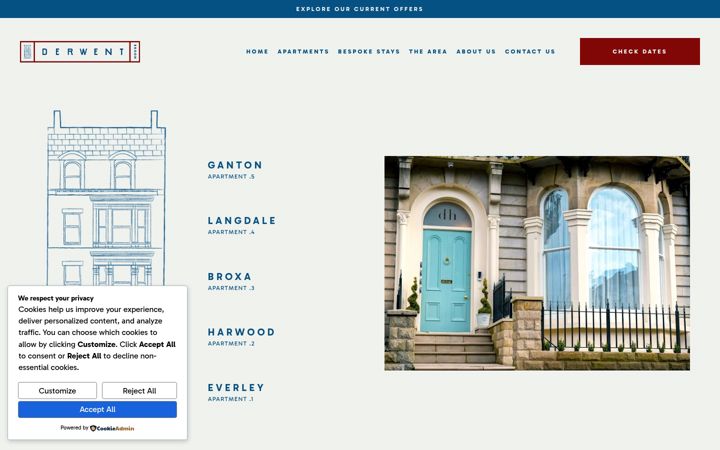 Screenshot of derwenthouseapartments.co.uk