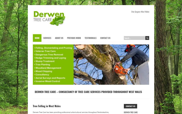 Screenshot of derwentrees.co.uk