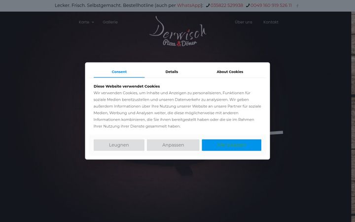 Screenshot of derwisch-doener-pizza.de