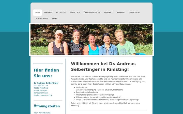 Screenshot of derzahnarztimchiemgau.de