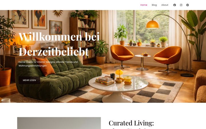 Screenshot of derzeitbeliebt.com