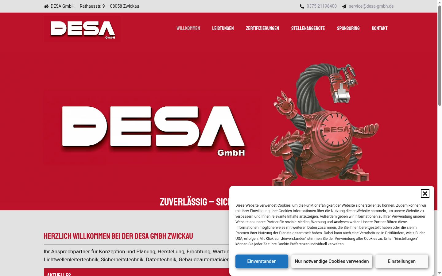 Captura de pantalla del banner de consentimiento mostrado antes de cualquier interacción