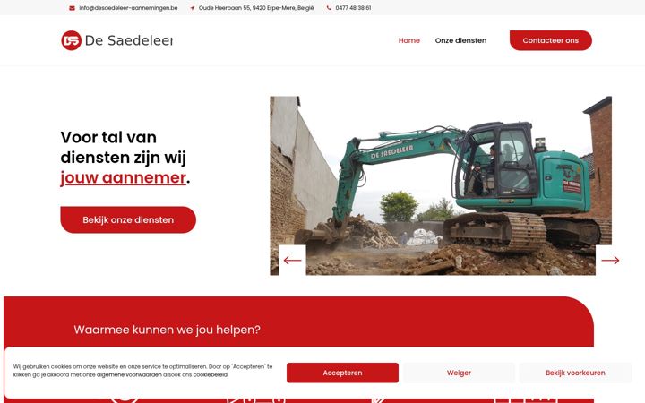 Screenshot of desaedeleer-aannemingen.be