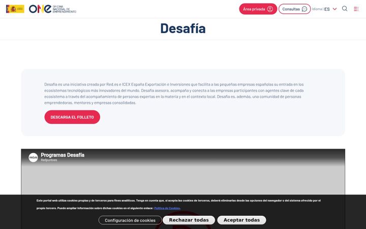 Skjermbilde av desafia.gob.es