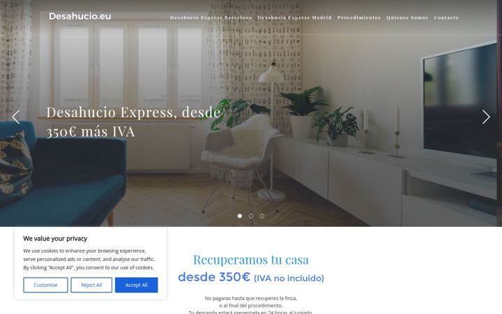 Ekrano kopija desahucio.eu