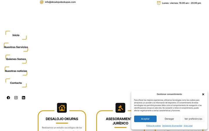 Screenshot of desalojodeokupas.com