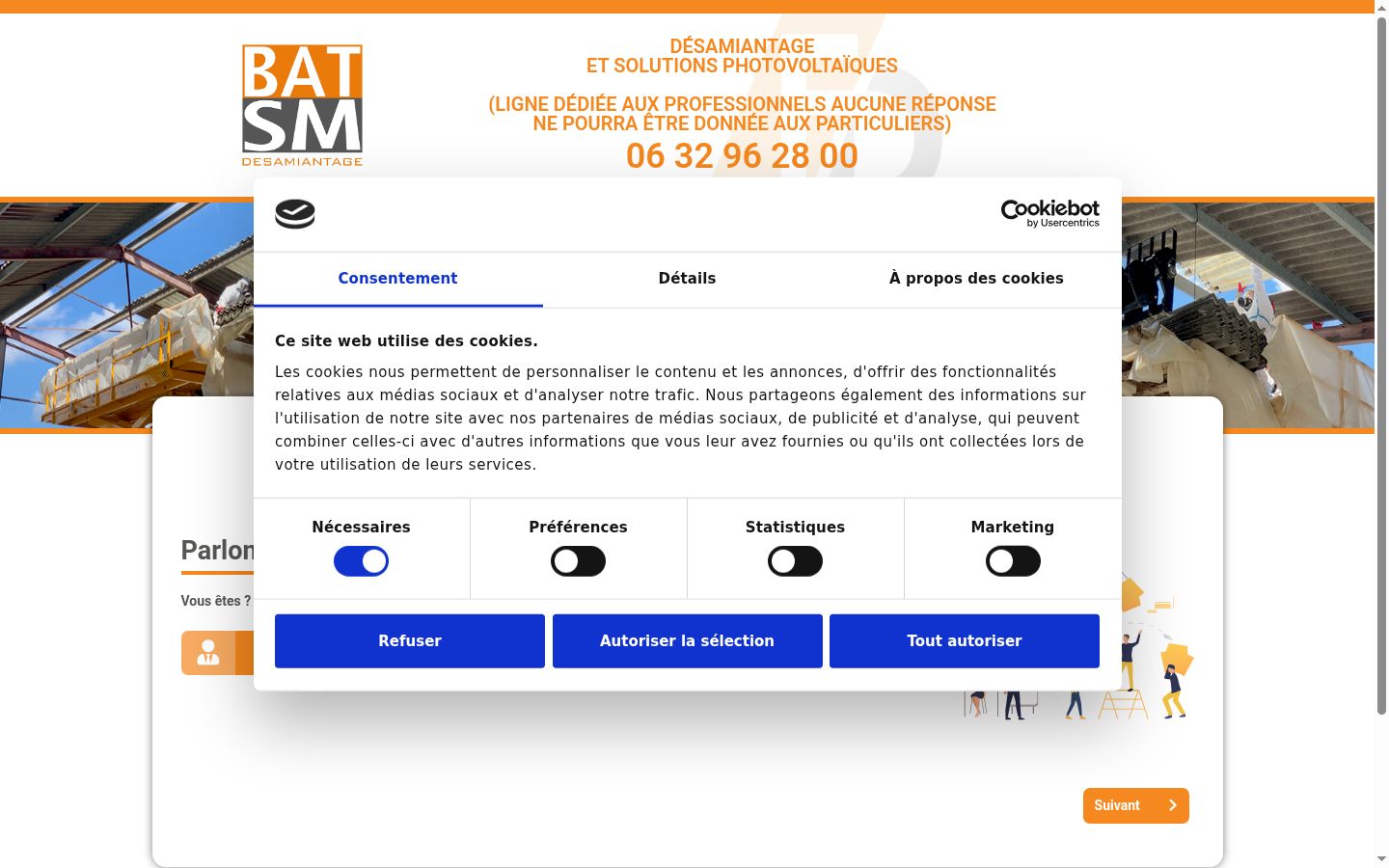 Screenshot tal-banner tal-kunsens muri qabel kwalunkwe interazzjoni