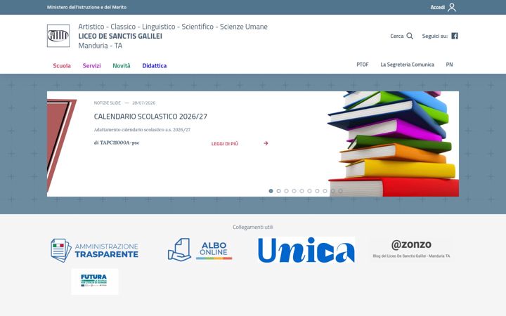 Screenshot van desanctisgalilei.edu.it
