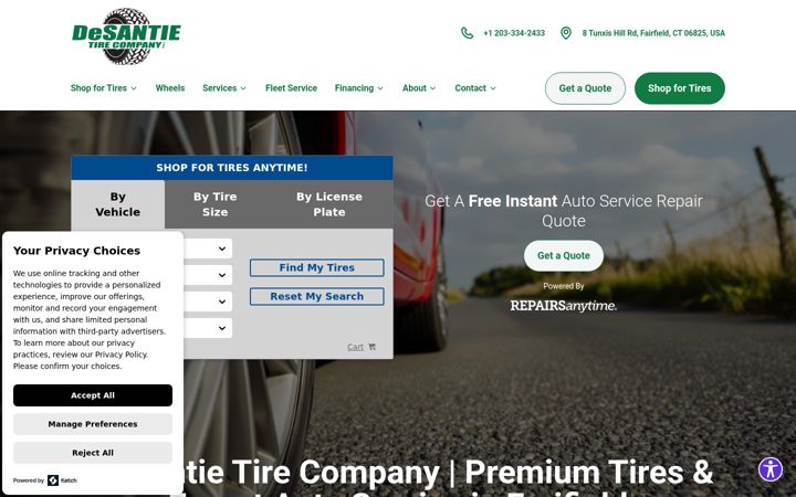 Screenshot of desantietire.com