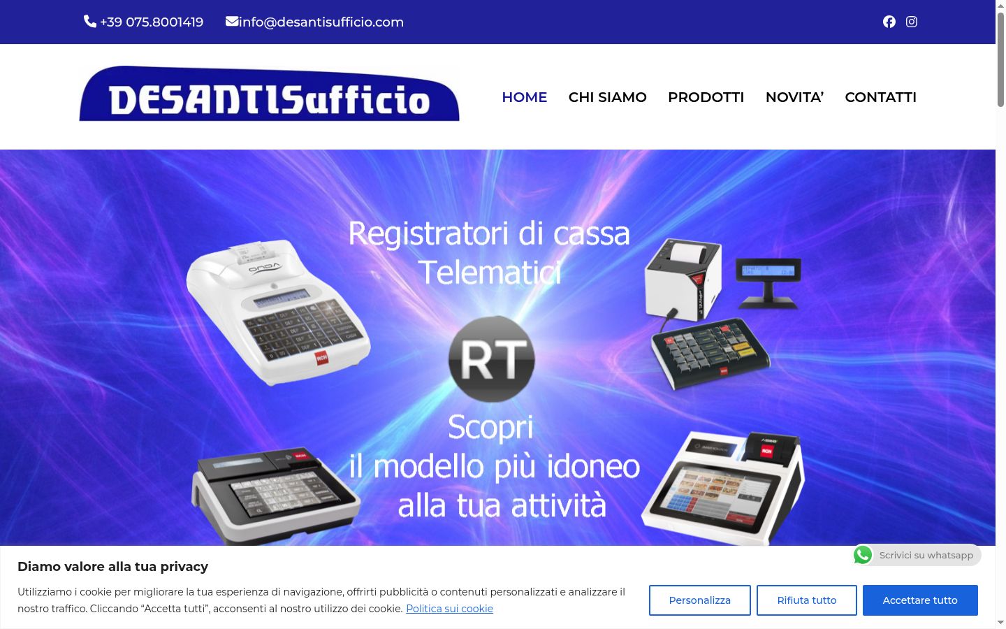 Screenshot del banner di consenso mostrato prima di qualsiasi interazione