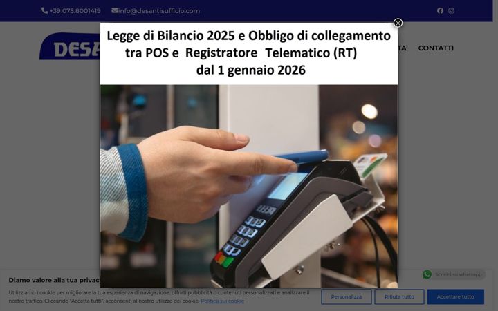 Screenshot of desantisufficio.com