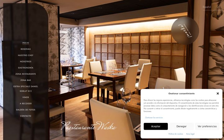 Screenshot of desarrollorestaurantewaska.com