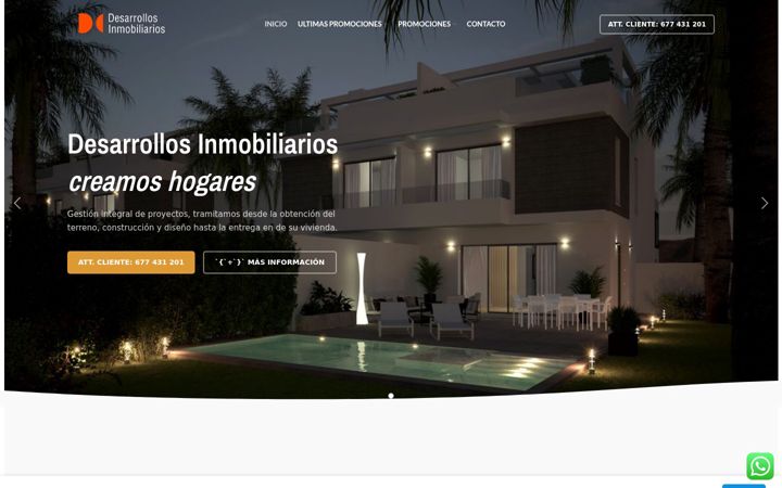 Screenshot stránky desarrollosinmobiliarios.es