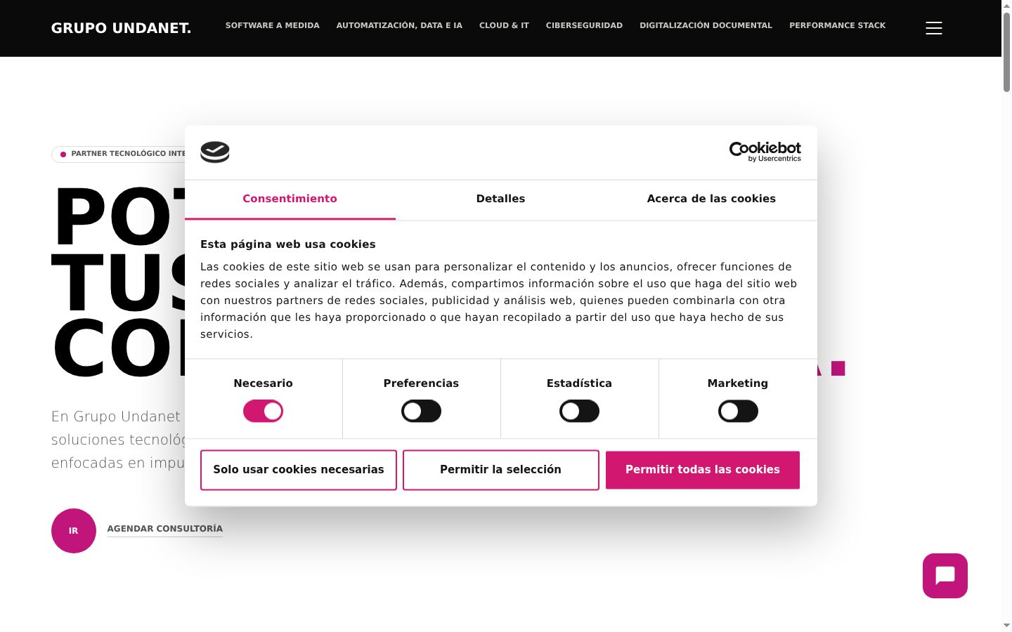 Sutikimo reklamjuostės, rodytos prieš bet kokią sąveiką, ekrano kopija