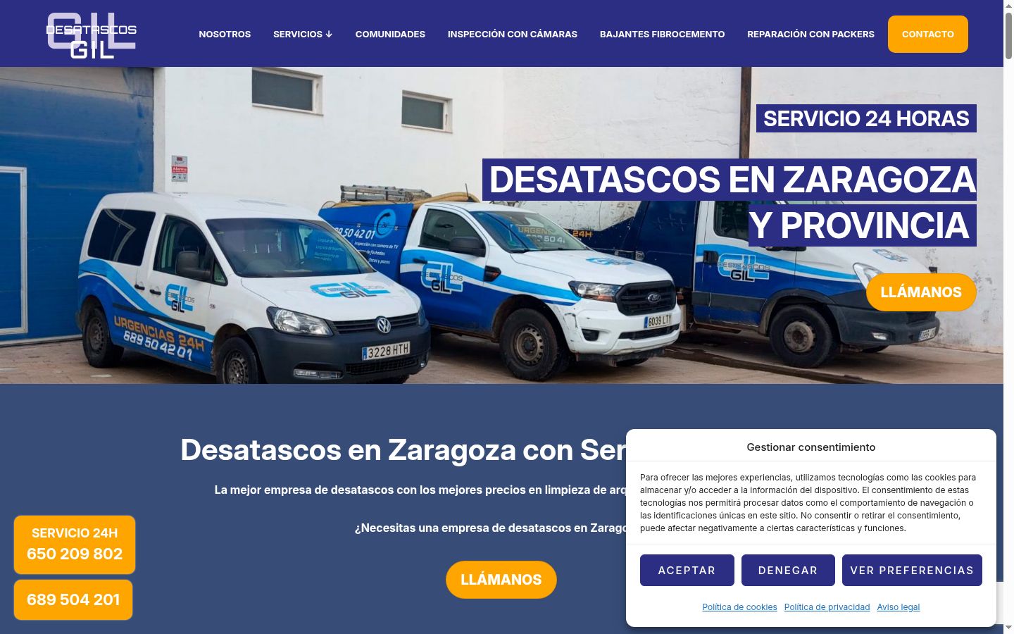 Captura de ecrã do banner de consentimento apresentado antes de qualquer interação
