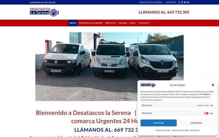 Screenshot of desatascoslaserena.com