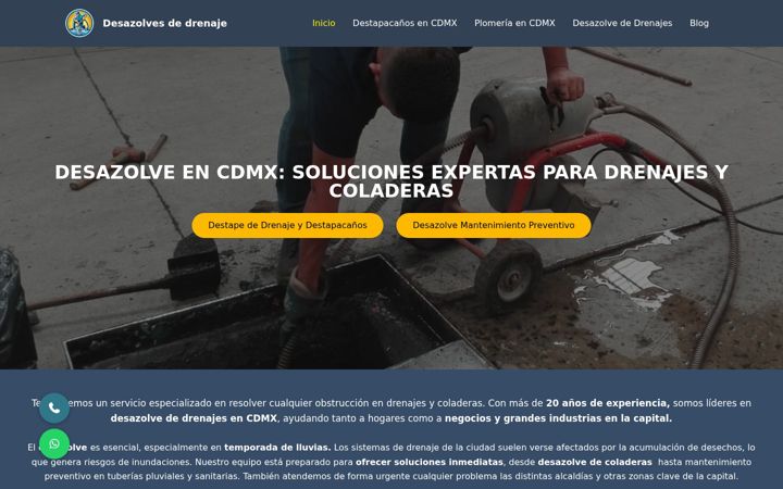 Screenshot of desazolvesdedrenaje.com