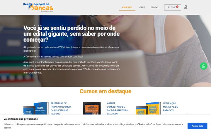 Captura de pantalla de desbancandoasbancas.com.br