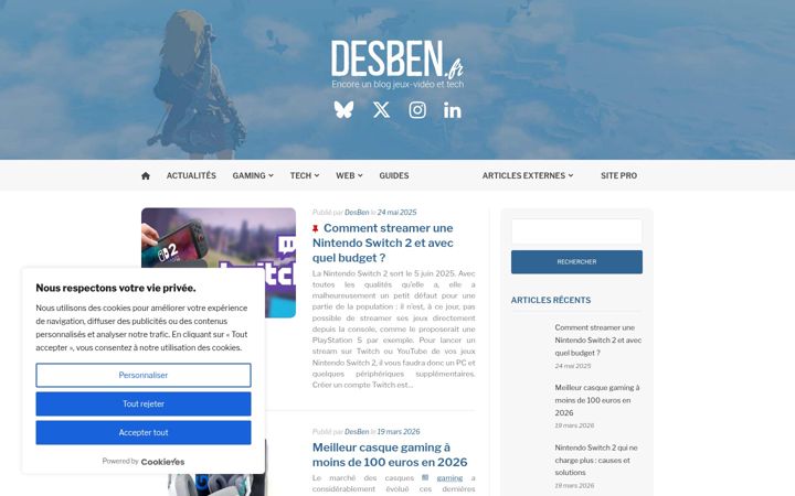 Screenshot di desben.fr