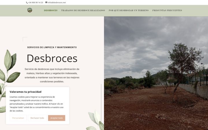 Captură de ecran a desbroces.net