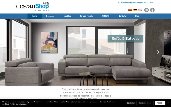 Skärmbild av descanshop.es