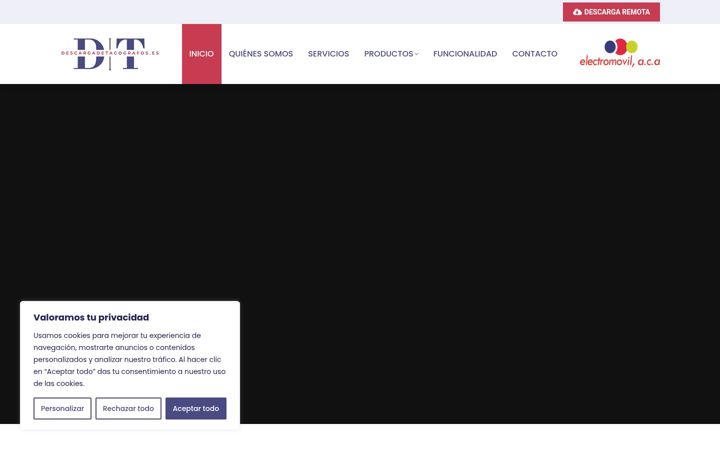 Skärmbild av descargadetacografos.es