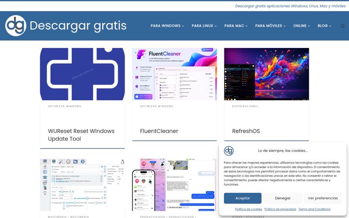 Skärmbild av descargar-gratis.es