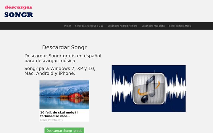 Képernyőkép: descargarsongr.es