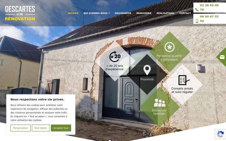 Screenshot di descartesrenovation45.fr