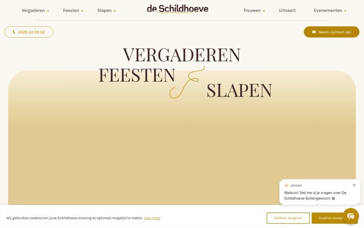 Screenshot von deschildhoeve.nl