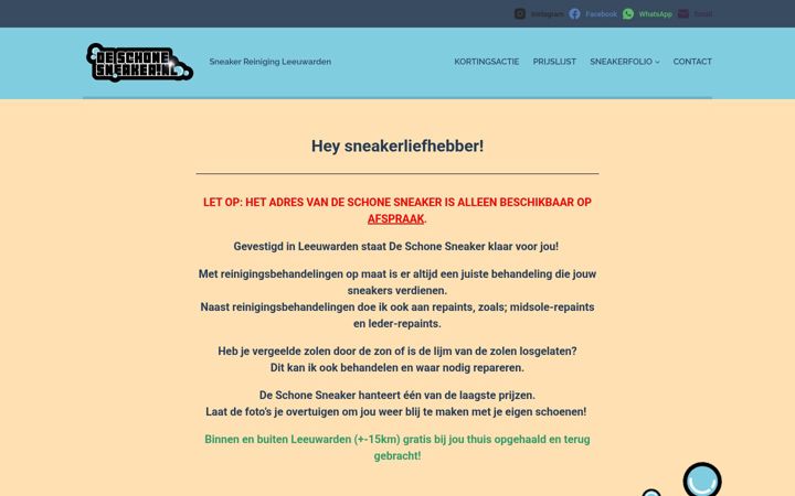 Screenshot von deschonesneaker.nl