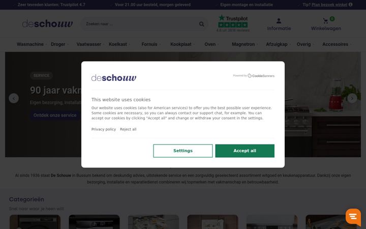 Screenshot von deschouwwitgoed.nl