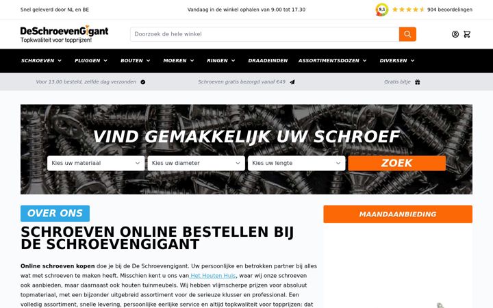 Screenshot ta' deschroevengigant.nl