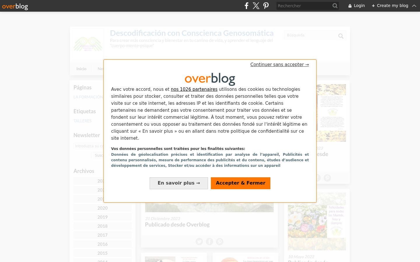 Screenshot del banner di consenso mostrato prima di qualsiasi interazione
