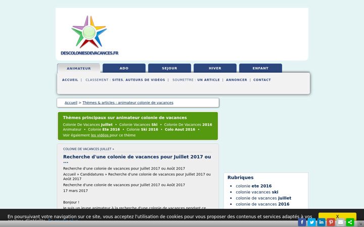 Screenshot του descoloniesdevacances.fr